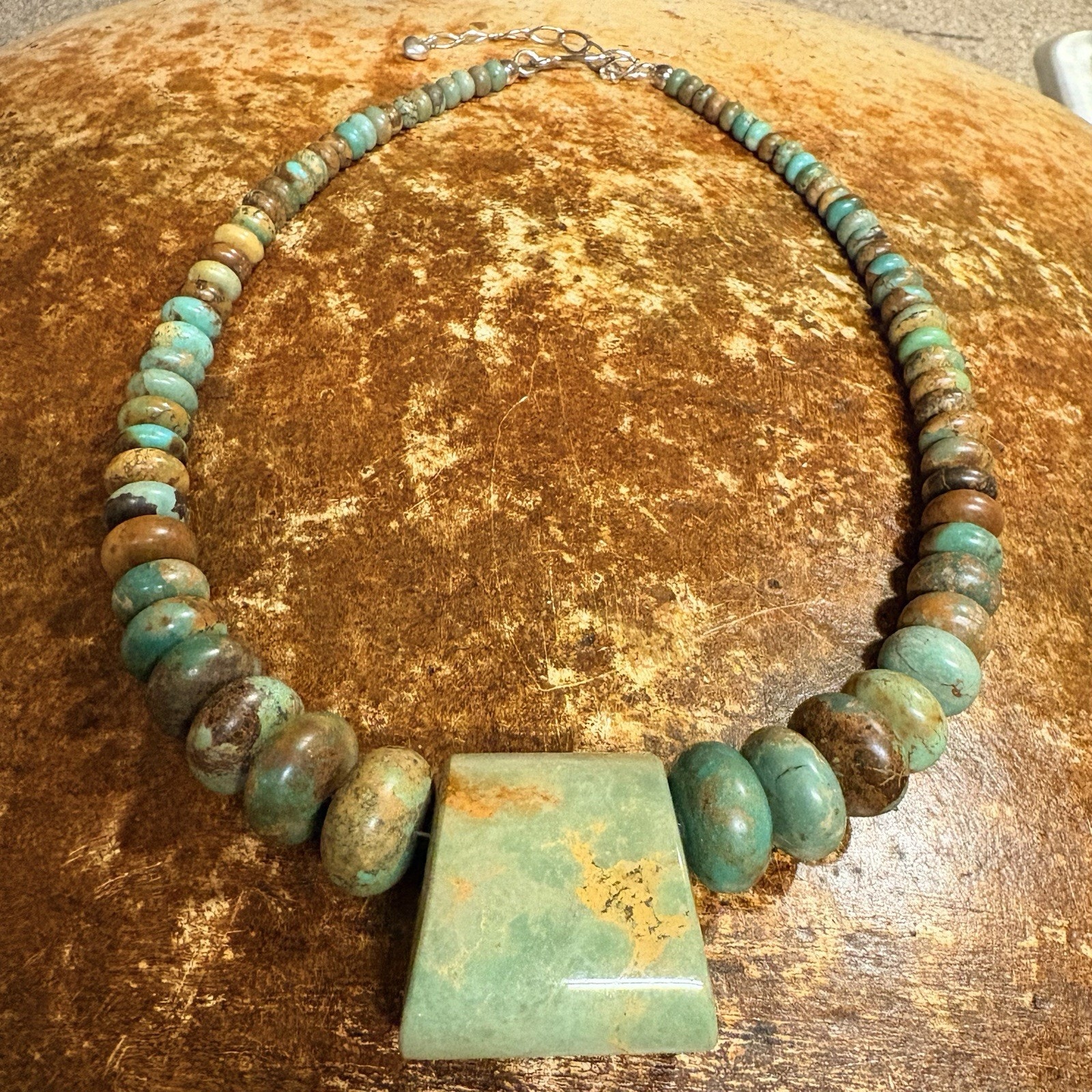 Jay King Necklace Sterling Silver & Natural Turquoise Graduating Beads Dtr